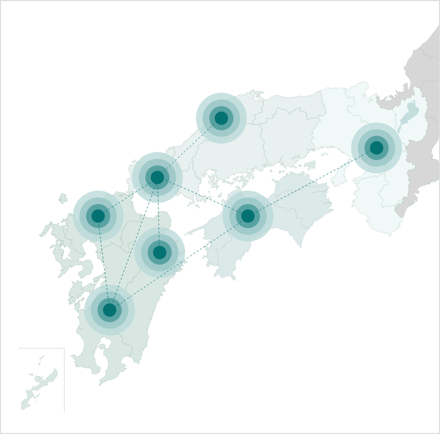 画像：西日本のデリバリーネットワークのイメージ